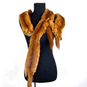 Vintage 1950's Red Brown Large Mink Fur Stole